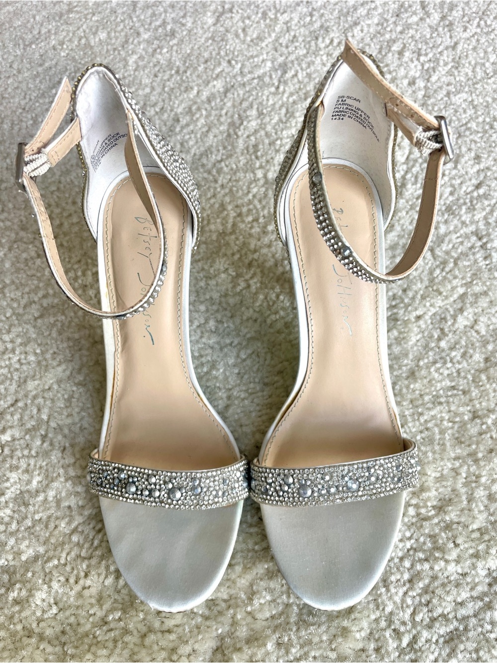 Betsey Johnson Silver Crystal Ankle-Strap Heels - Picture 8 of 9